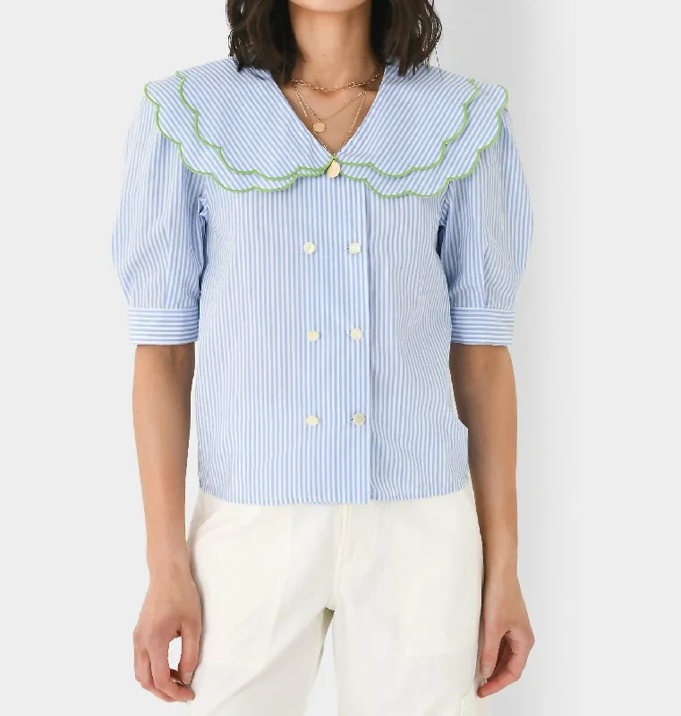 Tea Time Shirt In Light Blue Stripe