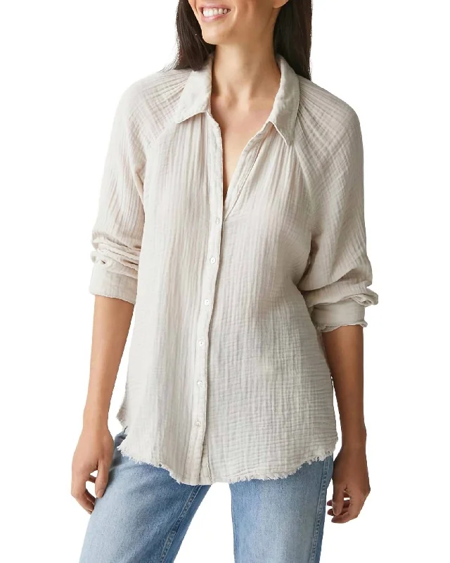 Toni Double Gauze Button Down Shirt In Cement