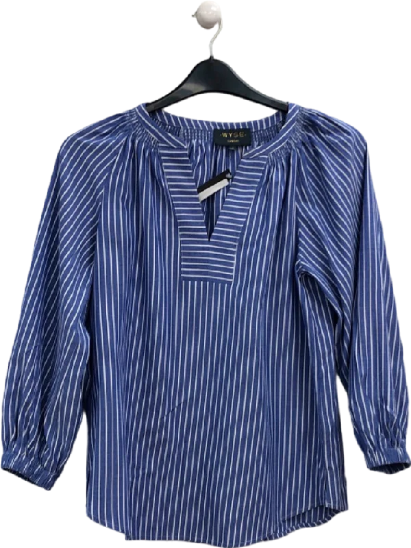 WYSE LONDON Lorelai Stripe Shirt - Blue  UK 8