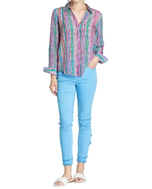 Candle Wax Button-Front Shirt In Multi