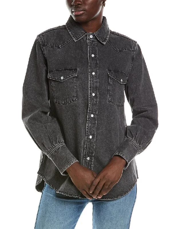 Chaser Garment-Dyed Denim Elk Button-Down Shirt