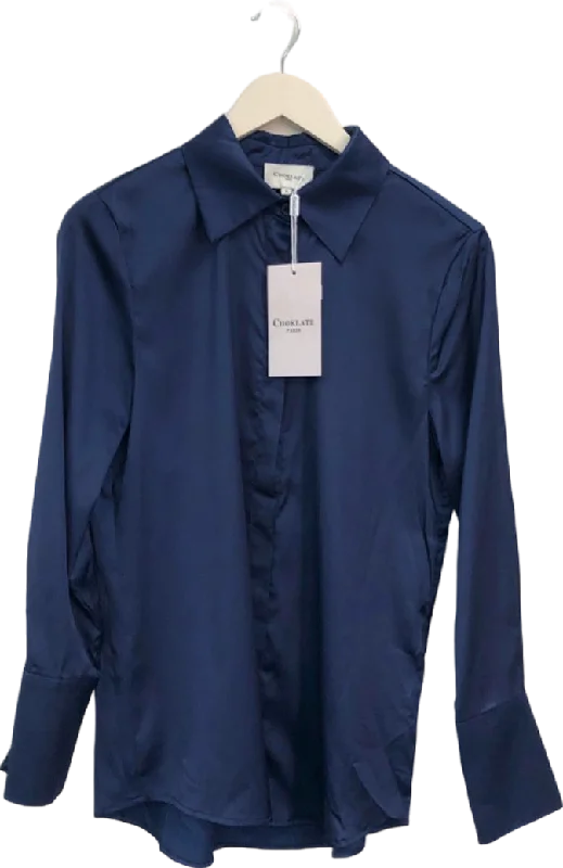 Choklate Navy Satin Shirt UK L