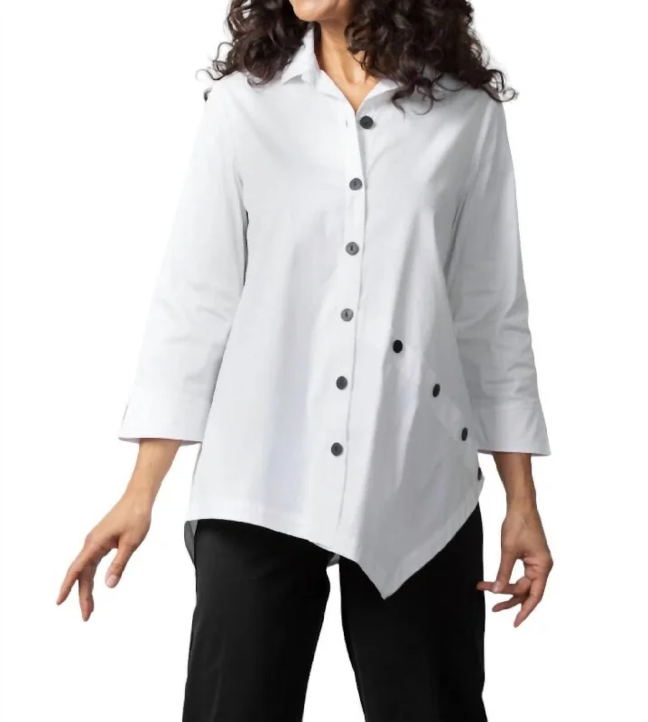 Diagonal Shirt In White