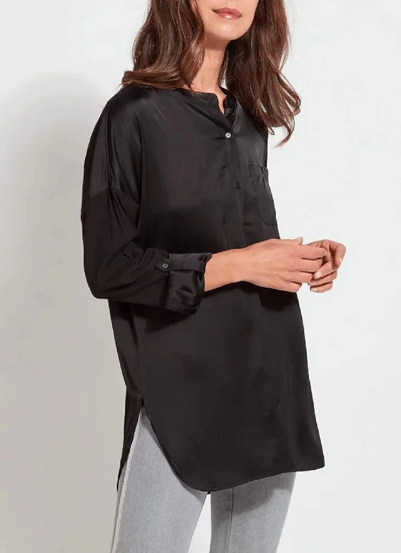 Eco Satin Shirt In Black