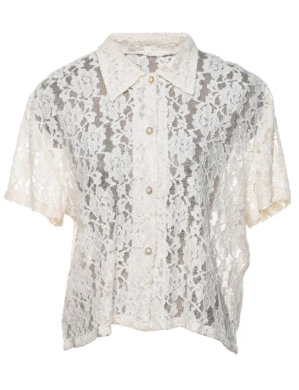 Floral Lace Shirt - L