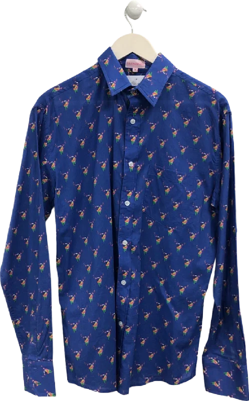 Frangipani Blue Patterned Shirt UK M