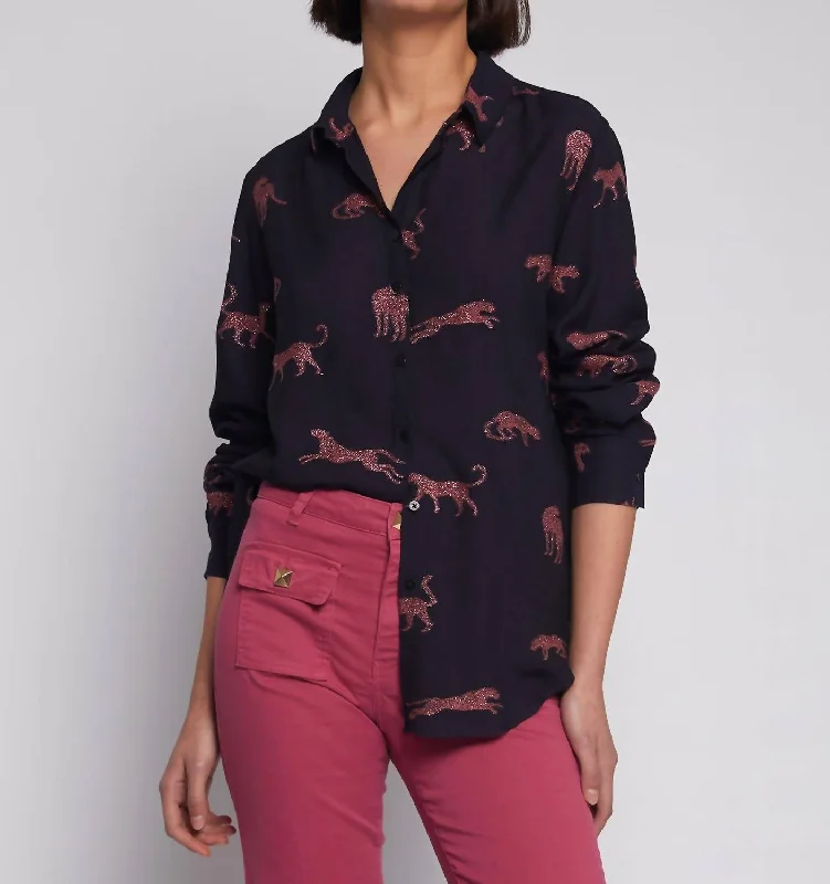 Gaby Shirt In Cheetah Jacquard