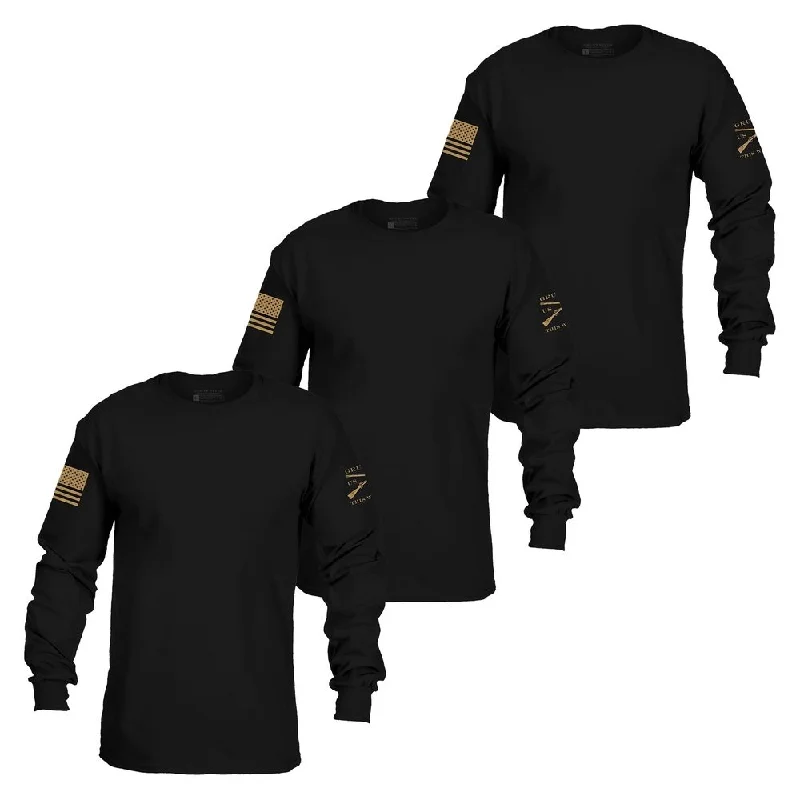 Basic Long Sleeve 3 Pack - Black