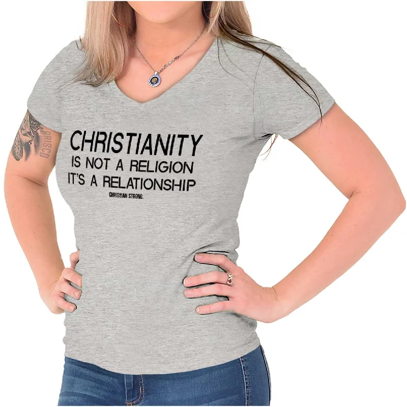 Christianity Junior Fit V-Neck T-Shirt