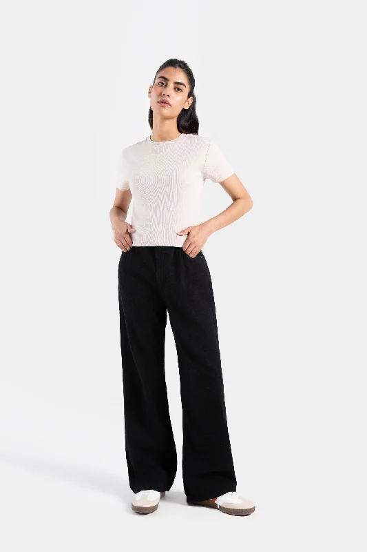 Super Cropped Basic Rib T-shirt