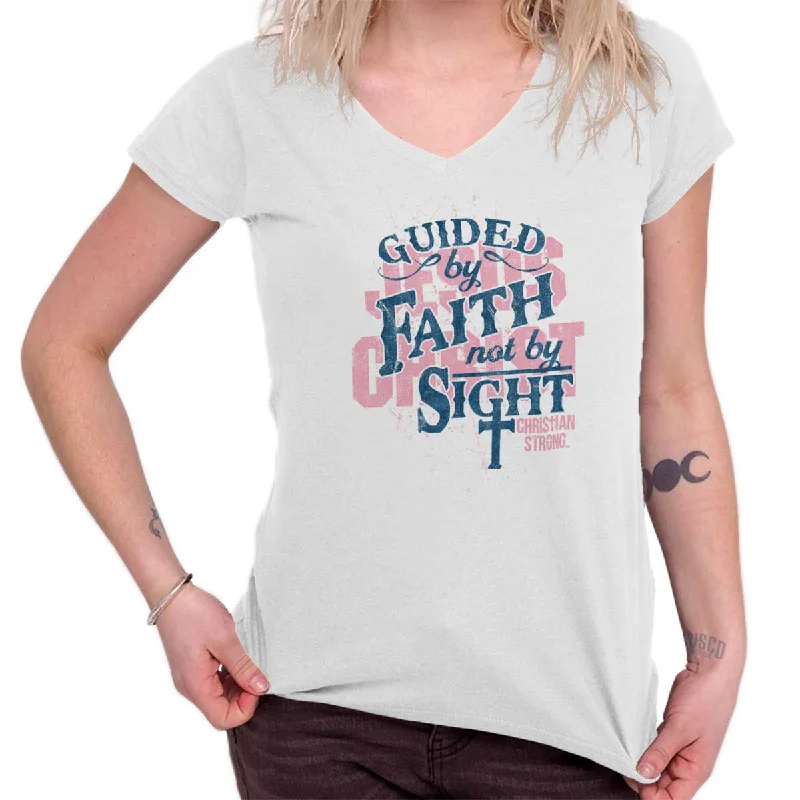 Guided by Faith Junior Fit V-Neck T-Shirt