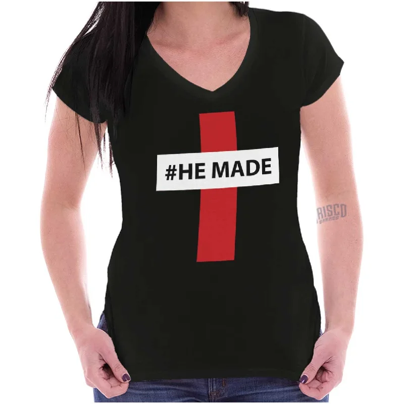 Hashtag Religious Junior Fit V-Neck T Shirt