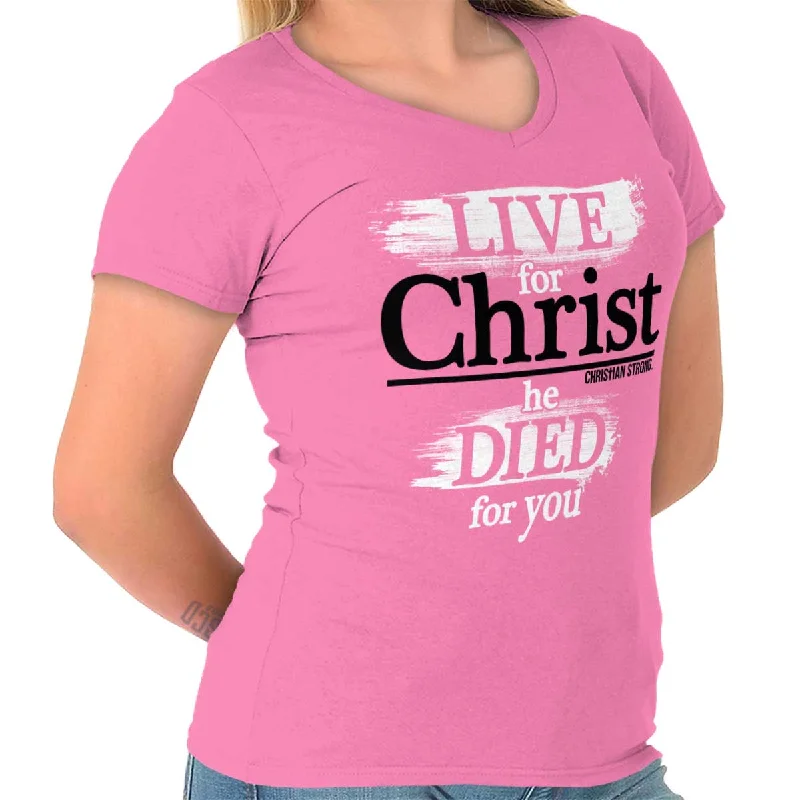 Live for Christ Junior Fit V-Neck T-Shirt