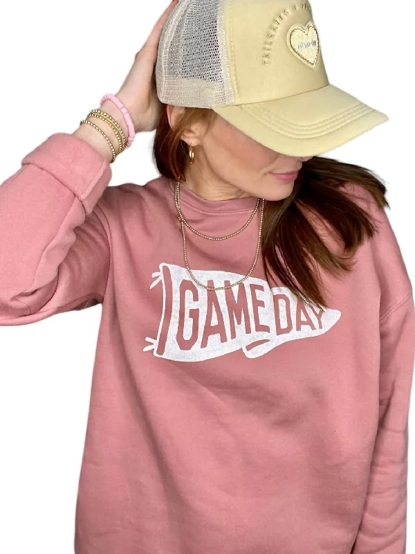 Game Day Pennant Sweatshirt In Pink