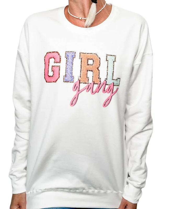 Girl Gang Sweatshirt In White