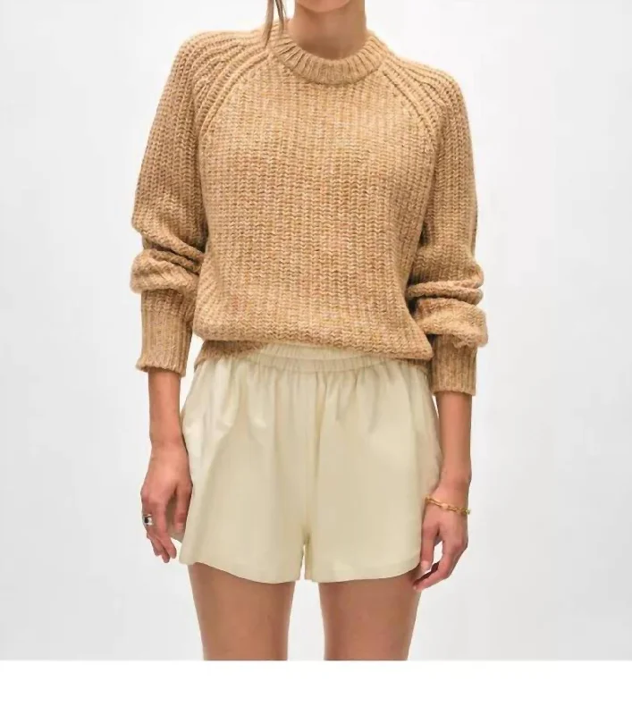 Merino Blend Marled Sweatshirt In Yellow Combo