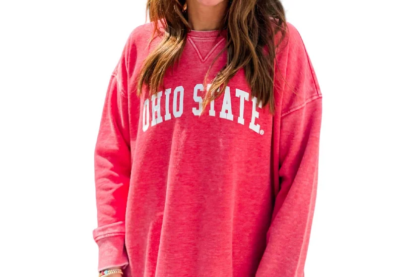 Ohio State Burnout Sweatshirt In Pink