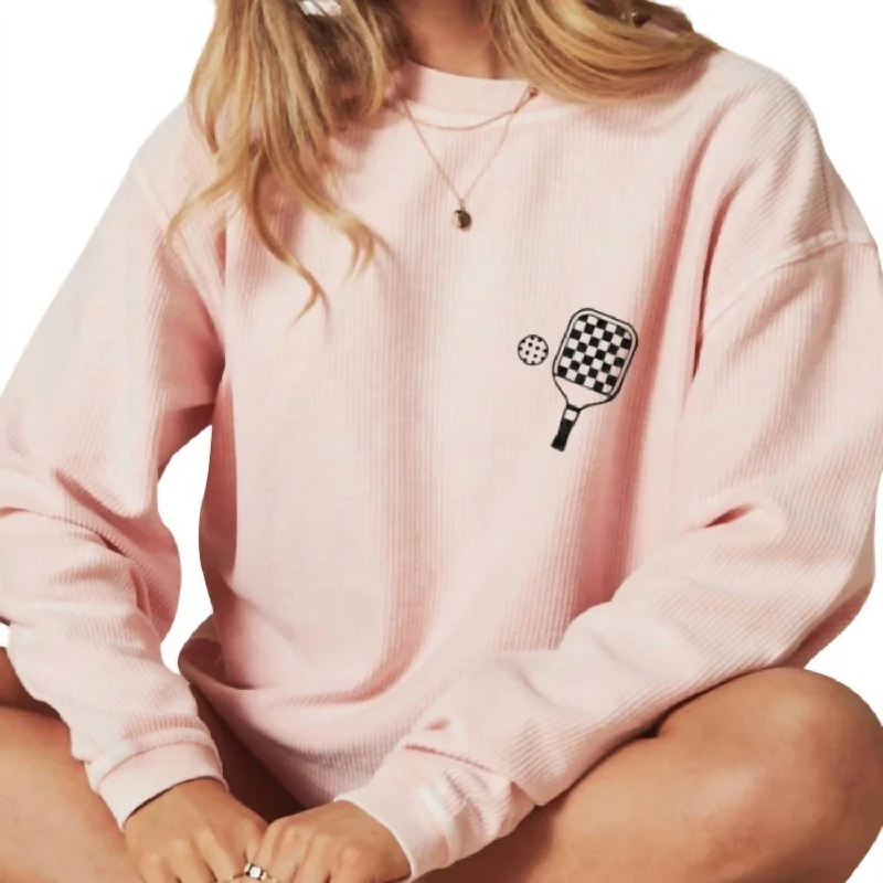 Pickle Baller Corded Sweatshirt In Pink