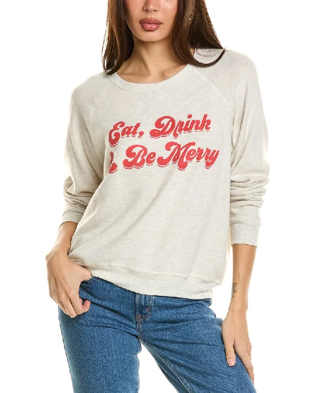 Project Social T Eat Drink & Be Merry Cozy Raglan Sweatshirt