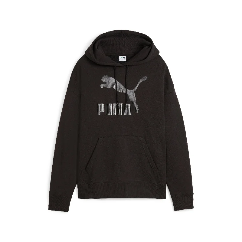 PUMA Women's CLASSICS Shiny Logo Hoodie