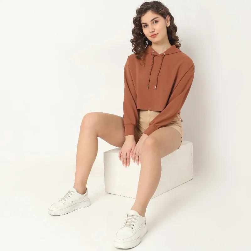 Regular Fit Solid Sweatshirt