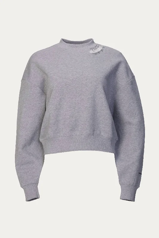 Sweatshirt With Metal Details In Grey