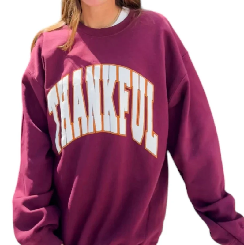 Thankful Crew Sweatshirt In Puff