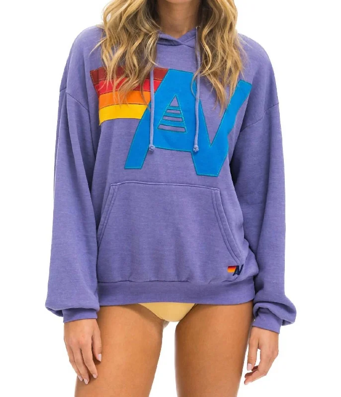 Unisex - Logo Stitch Pullover Relaxed Hoodie In Lavender