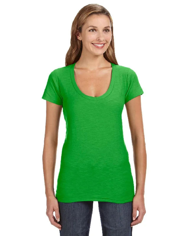 J America Ladies' V-Neck Slub T-Shirt