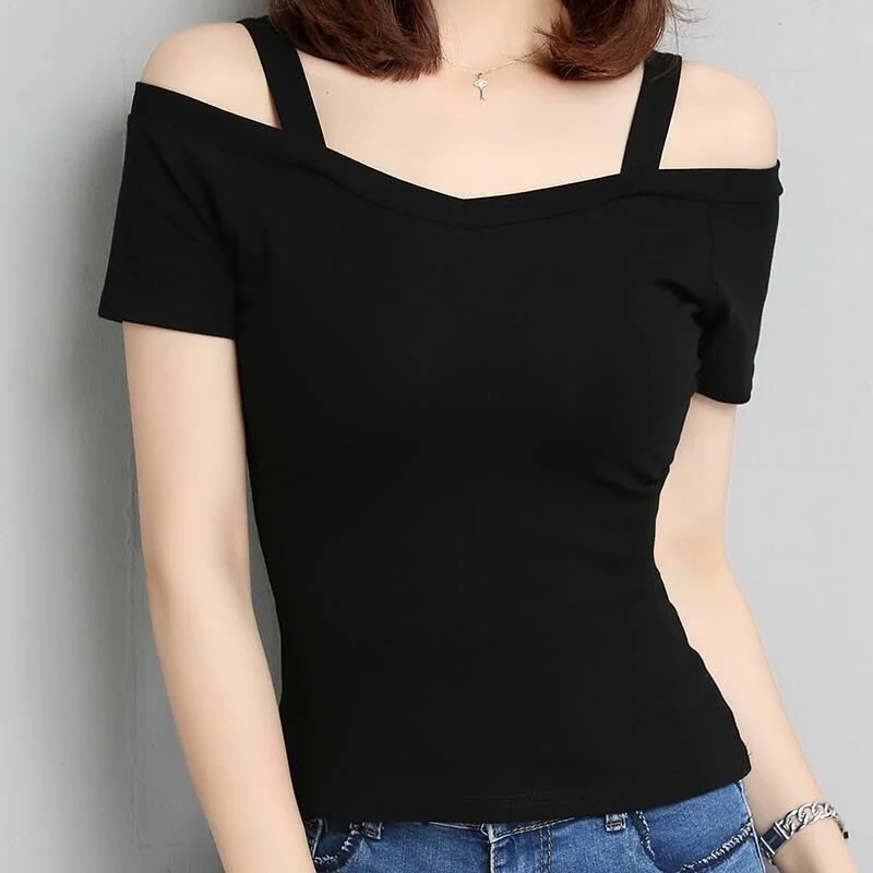 Shoulder Off V-neck Top