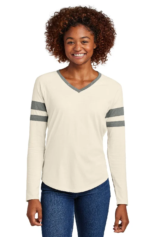 Sport-Tek Women's Halftime Stripe Long Sleeve V-Neck Tee