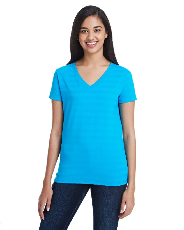 Threadfast Apparel Ladies' Invisible Stripe V-Neck T-Shirt