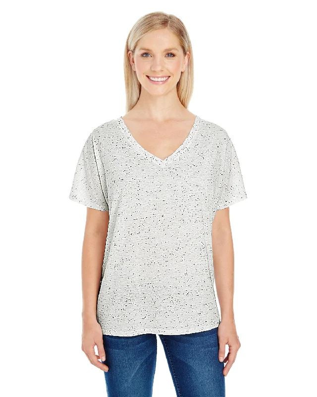 Threadfast Apparel Ladies' Triblend Fleck Short-Sleeve V-Neck T-Shirt