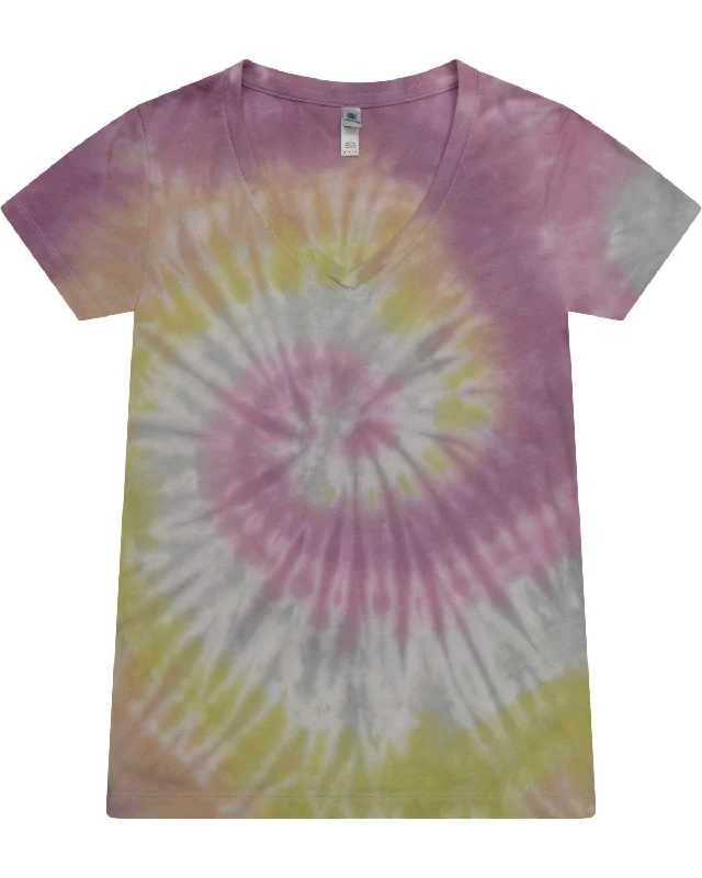 Tie-Dye Ladies' V-Neck T-Shirt